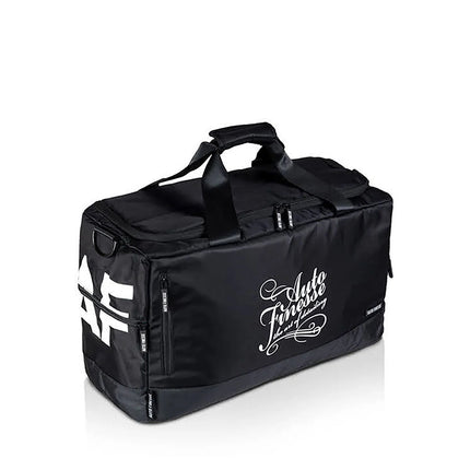 Černá holdall taška s krátkými uchy a bočními kapsami