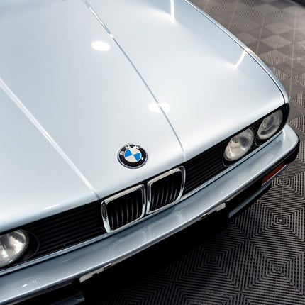 Přední část auta s logem BMW na kapotě