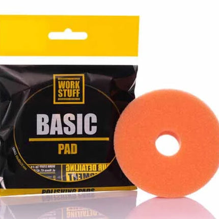 Leštící pad oranžový kotouč s otvorem, Basic v balení.