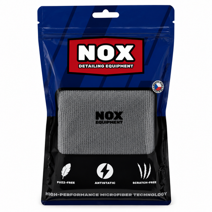 Mikrovláknový aplikátor Nox, šedá utěrka v balení s 2 kusy