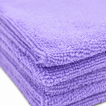 Mikrovláknová utěrka FiberOne, lila, detail vlasu a hrany
