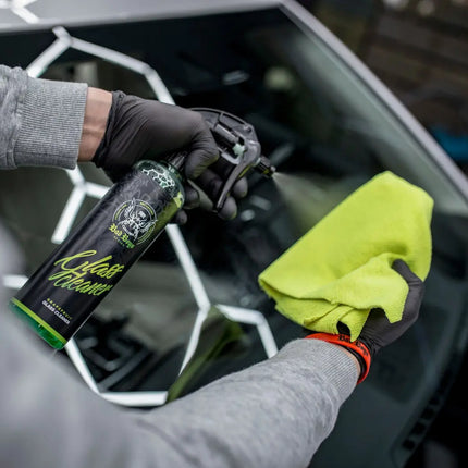 Čistič oken 1 l a zelený mikrovláknový hadřík u autoskla