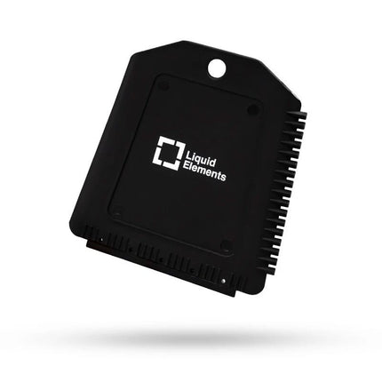 Škrabka na okna Liquid Elements na led, černá plastová, s hřebenovou hranou