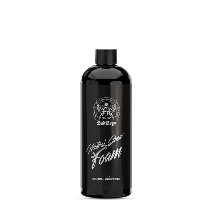 Aktivní pěna Neutral Foam v černé lahvi s uzávěrem, nápis Neutral Snow Foam