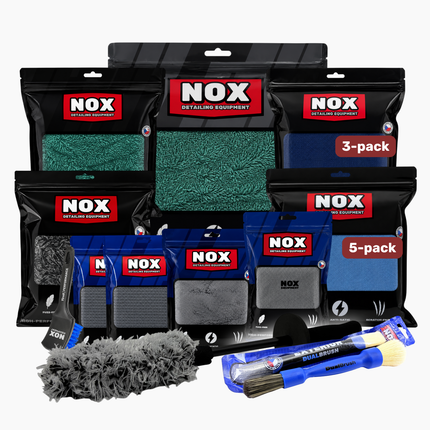 Sada NOX pro detailování exteriéru: utěrky, houbičky a kartáče (19 ks)