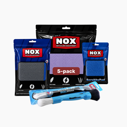 Sada čisticích utěrek NOX a kartáčku DualBrush pro interiér, 8dílná
