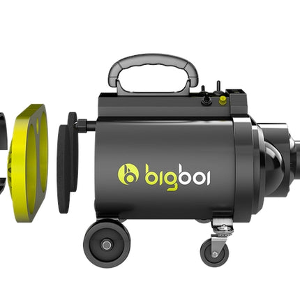 Elektrický vysoušeč BigBoi BlowR PRO MK II, černý s limetkovým bubnem a koly