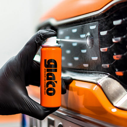 SOFT99 Glaco Mirror Coat Zero, hydrob. přípravek na zrcátka: oranžová láhev v rukavici