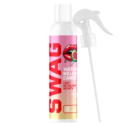 SWAG Scents sprej na vůni s rozprašovačem, růžová lahvička s motivem watermelon candy